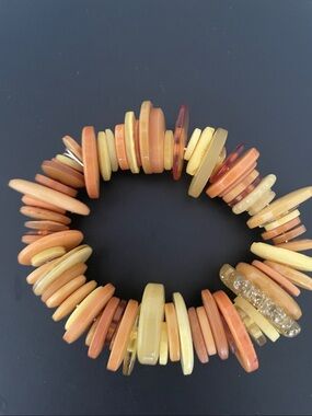Vintage buttons yellow bracelet or strand